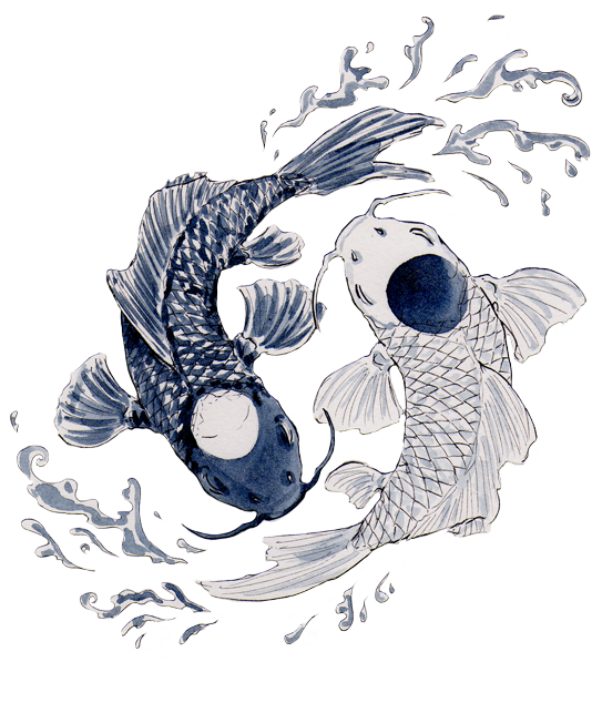 Mermaid In Celtic Knot - Twin Koi Fish Tattoo Clipart (600x650), Png Download