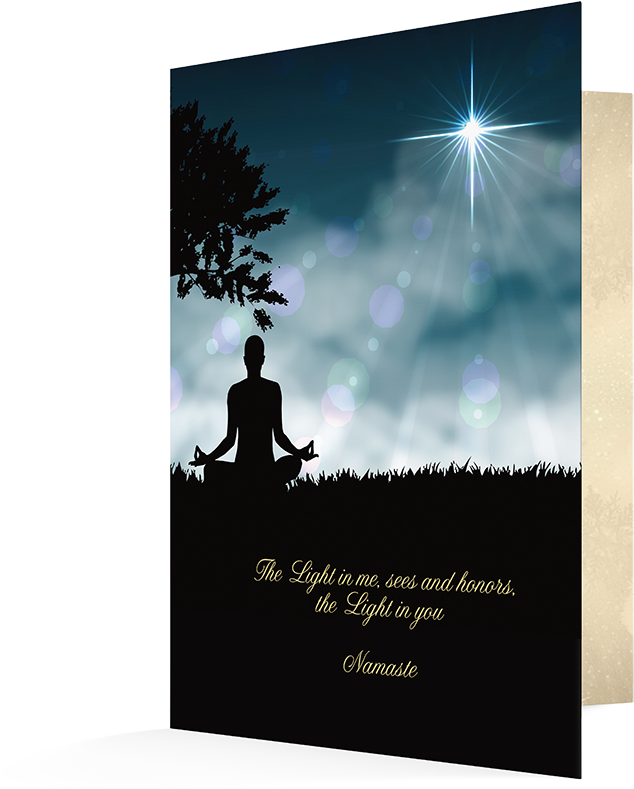 Namaste Holiday Greeting Card Clipart (634x789), Png Download