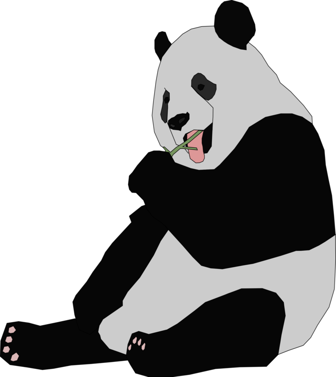 Panda Eating Svg Clip Arts 534 X 598 Px - Png Download (534x598), Png Download