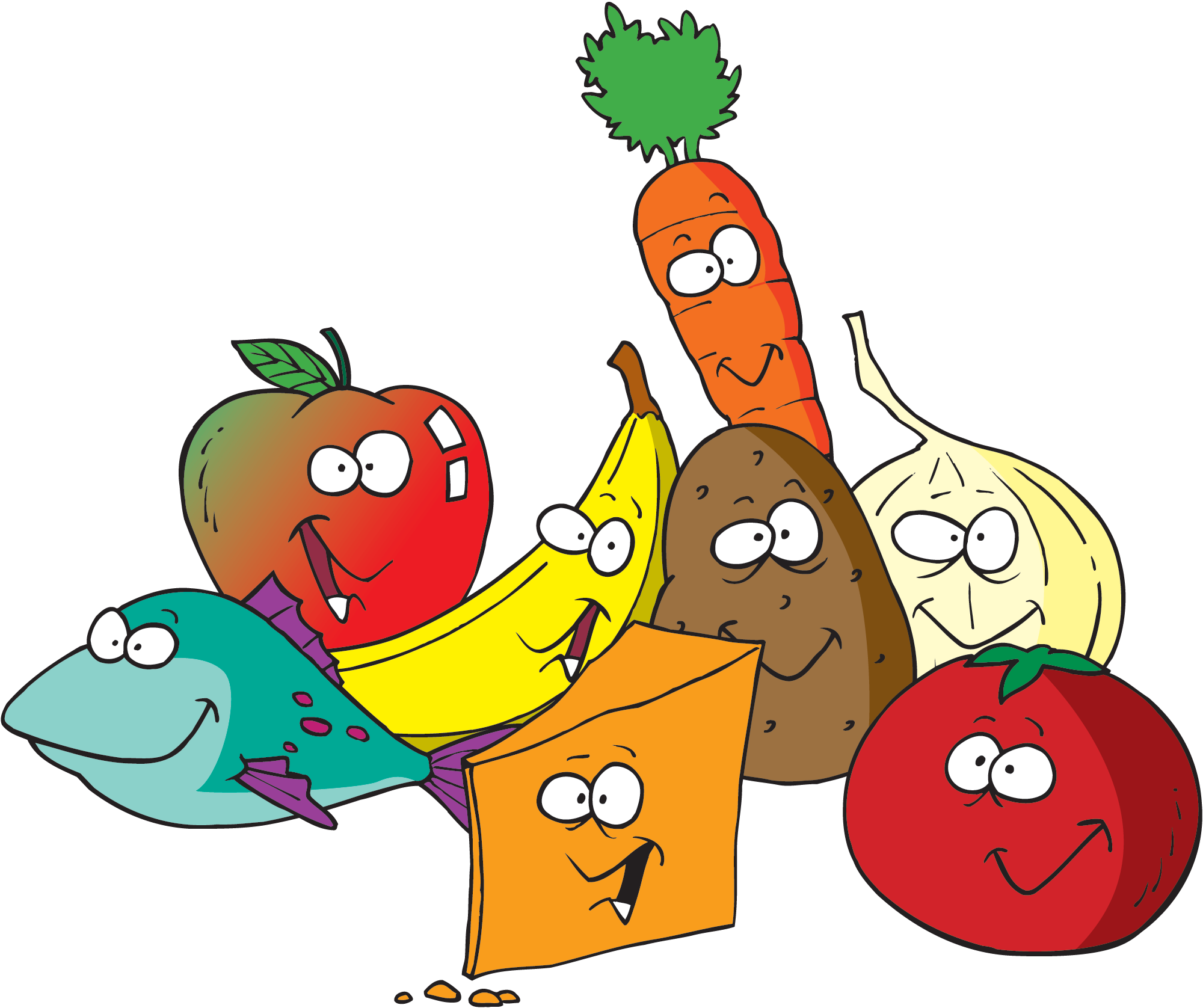 Healthy Food Clipart Jpg Royalty Free Library - Fruits And Vegetables Clipart - Png Download (2000x1676), Png Download