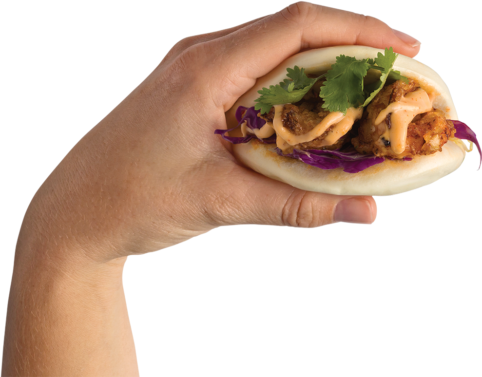 Shrimp Bao - Hand With Food Png Clipart (1000x773), Png Download