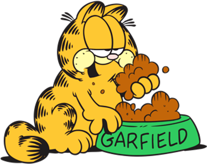 Garfield Eating Something - Garfield Eating Clipart (783x600), Png Download