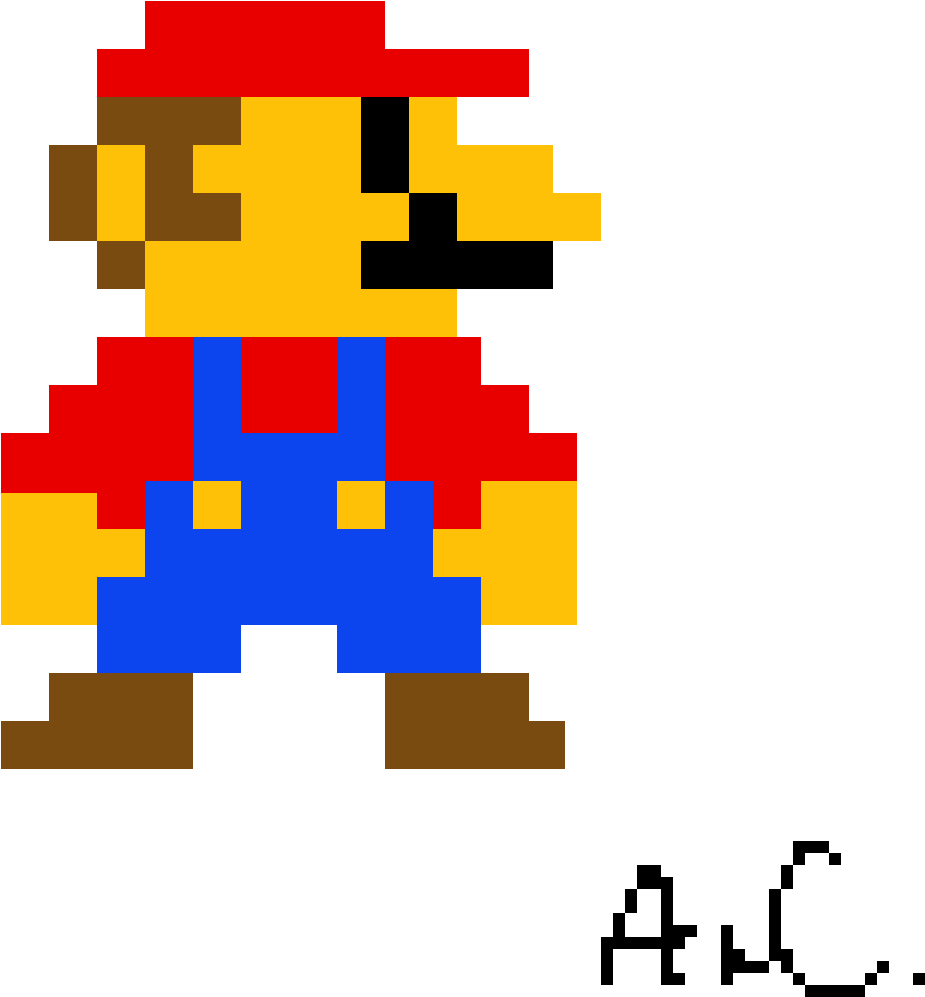 My First Pixel Mario - Mario Bros 8 Bits Clipart (925x997), Png Download