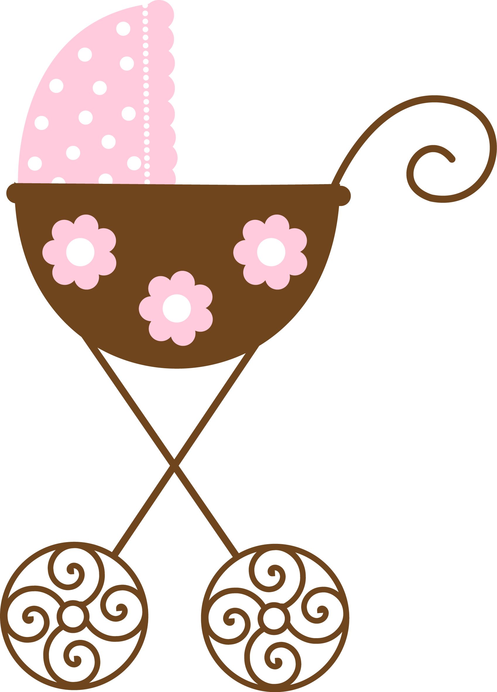 Baby Shower Girl - Clipart Stroller Png Transparent Png (1698x2364), Png Download