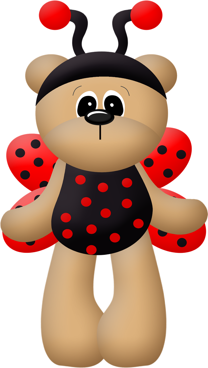 996 X 1600 4 - Teddy Bears Dressed As Ladybugs Clipart - Png Download (996x1600), Png Download