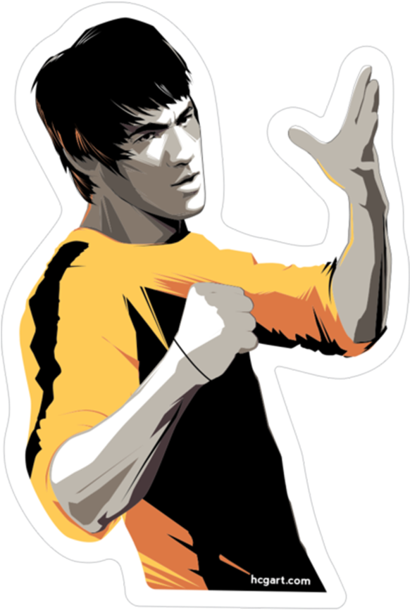 "lee" Sticker By Craig Drake - Bruce Lee Hd Wallpaper For Iphone Clipart (582x867), Png Download