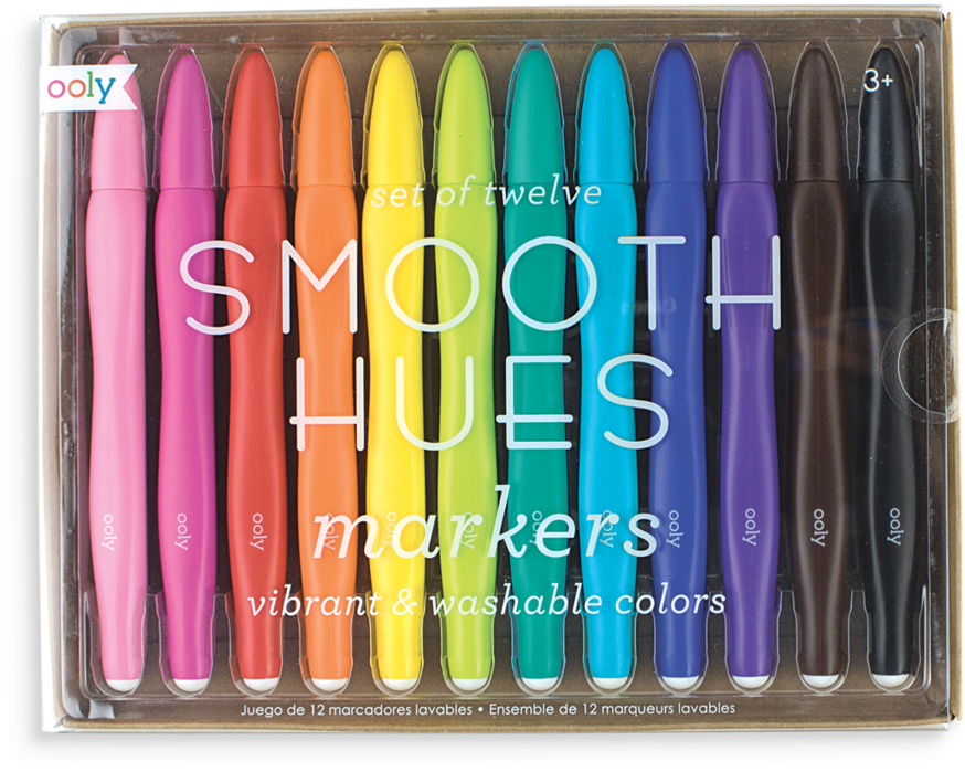 Colored Markers With A Smooth Comfort Grip And A Fine - Smooth Hues Markers Clipart (1024x1024), Png Download
