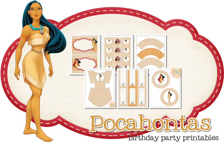 Pocahontas Party - Disney Princess Clipart (800x500), Png Download