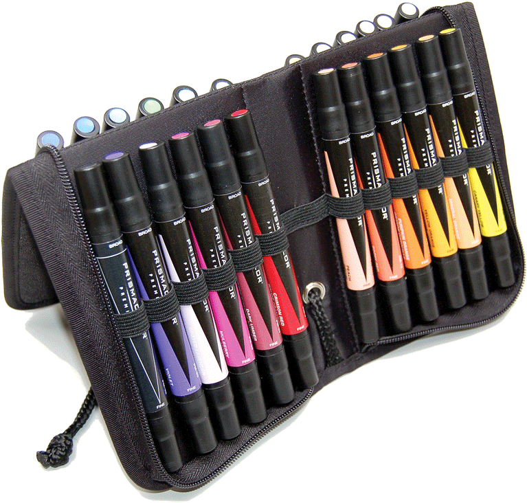 View Larger Image - Prismacolor 24 Color Marker Set With Case Clipart (800x763), Png Download