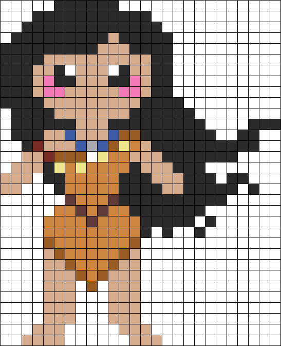 Pocahontas Perler Bead Pattern / Bead Sprite - Pocahontas Perler Beads Clipart (547x673), Png Download