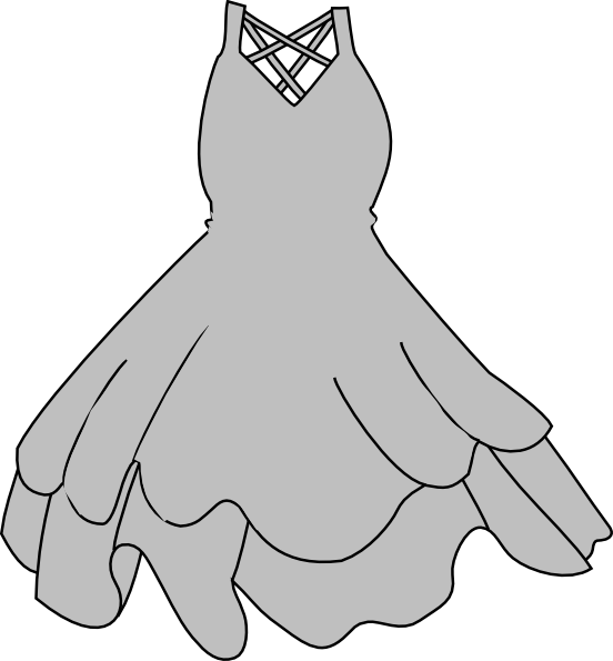 Best Wedding Dress Outline - Dresses Clipart - Png Download (552x595), Png Download