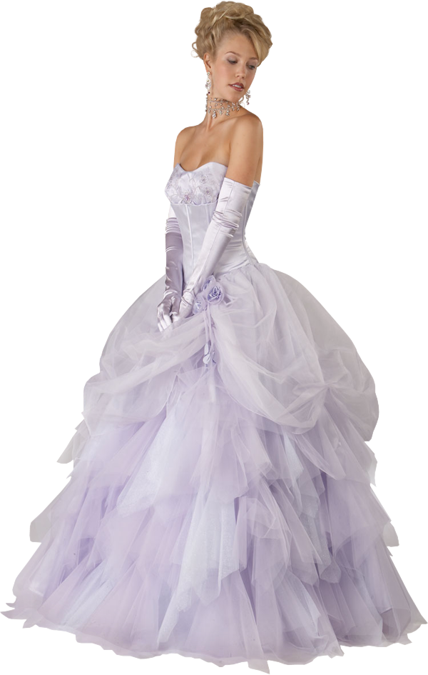 Bride In A Violet Wedding Dress - Girls Dress Png For Background Clipart (600x945), Png Download