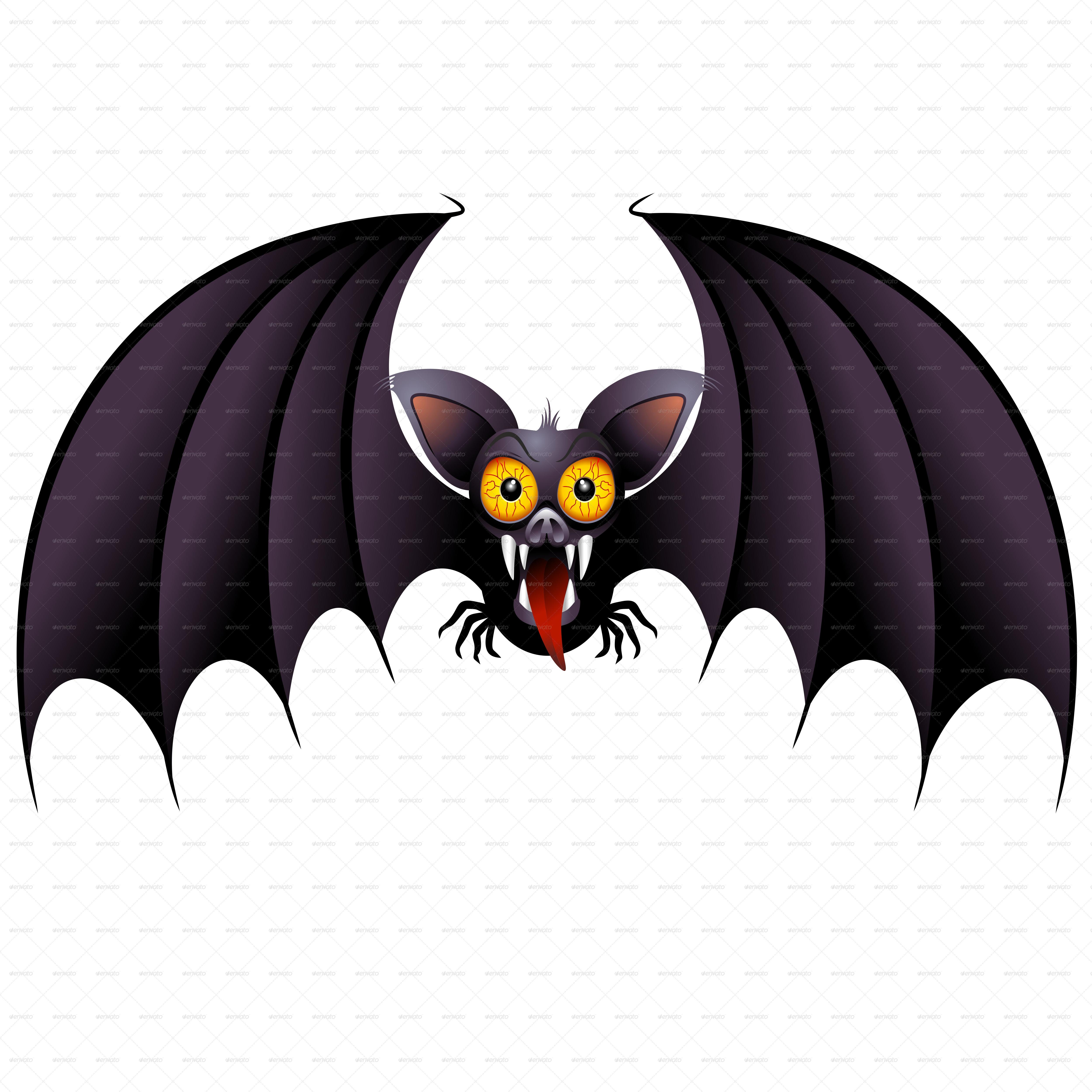Cartoon Halloween Bat Clipart - Large Size Png Image - PikPng.