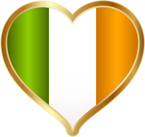 Day Irish Png Clip - Saint Patrick's Day Heart Transparent Png (600x566), Png Download
