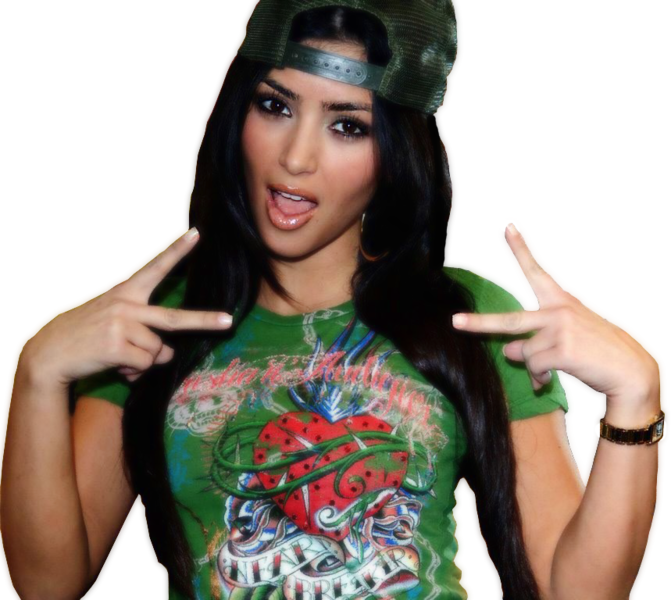 Kim Kardashian - Ed Hardy Early 2000s Clipart (671x600), Png Download