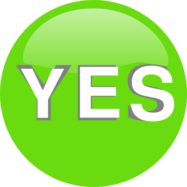 Yes Button Hi - Green Yes Sign Clipart (600x600), Png Download