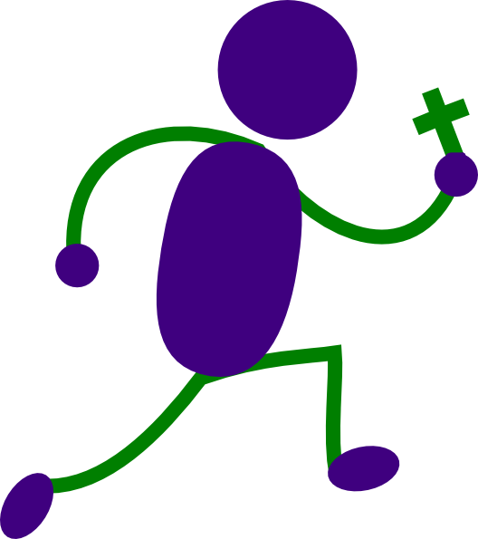 This Free Clip Arts Design Of Man Running With Cross - Png Download (528x595), Png Download
