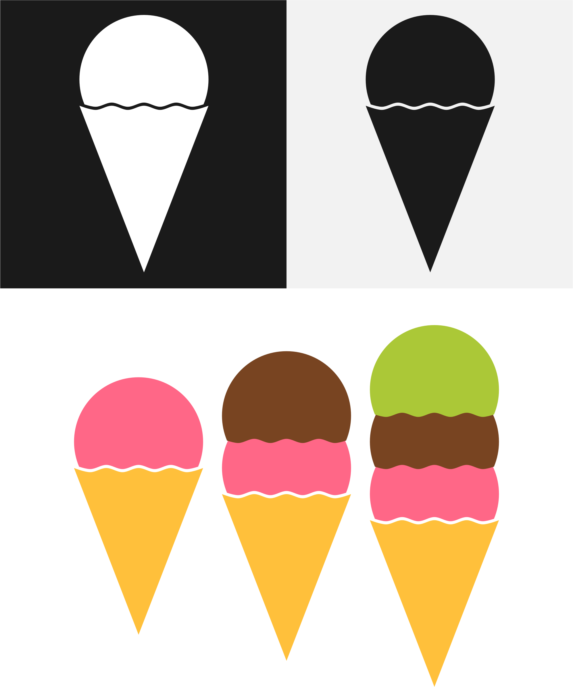 Ice Cream Cones - Iescrim Clip Art Black And White - Png Download (1994x2390), Png Download