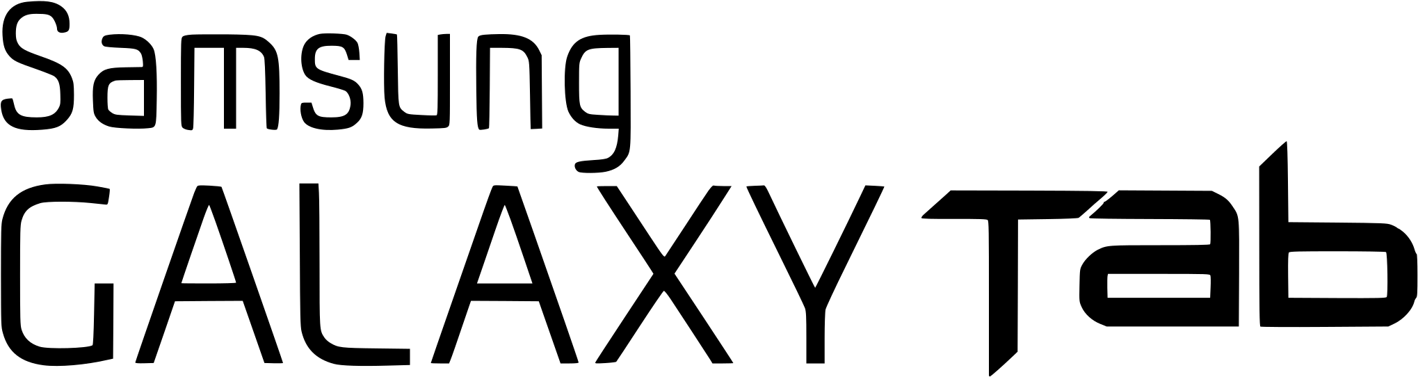 Galaxy Tab Logo - Samsung Galaxy Tab Font Clipart (2200x753), Png Download