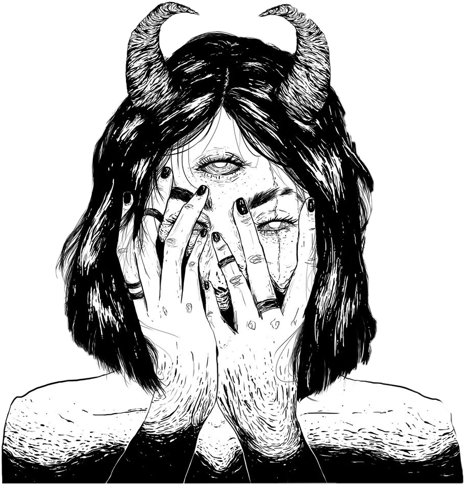 Collection Of Dark Drawings Tumblr High - Instagram Feed Divider Hd Clipart (907x945), Png Download