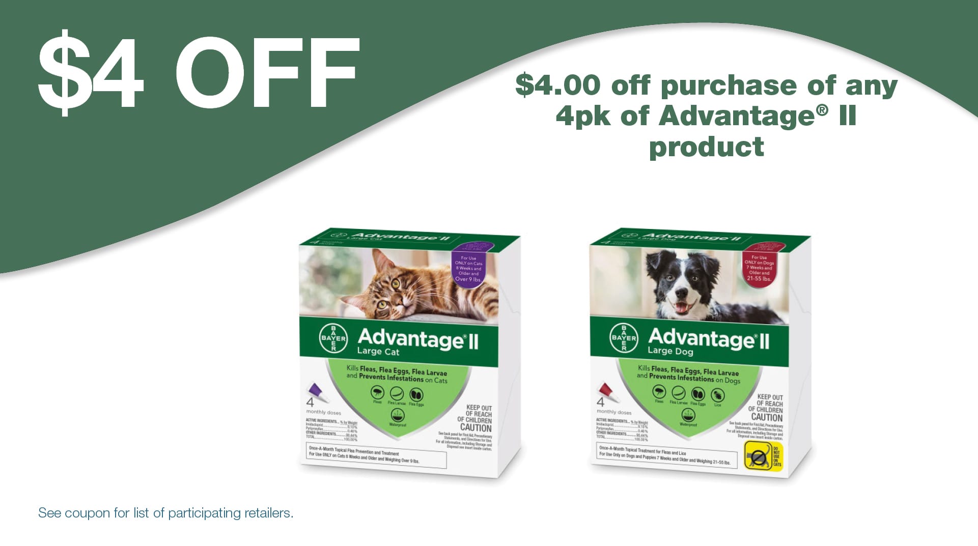 Save On Advantage Ii 4-pack Pet Products For Your Cat - Flyer Clipart (1921x1073), Png Download