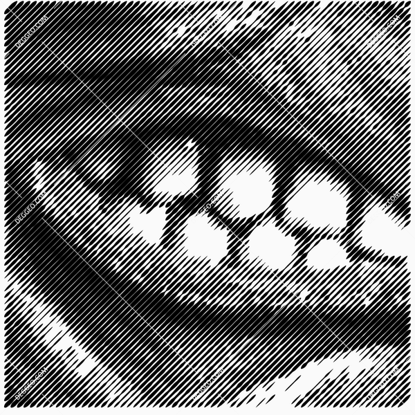 Halftone Line Stroke 1color Background Pattern - Monochrome Clipart (600x600), Png Download