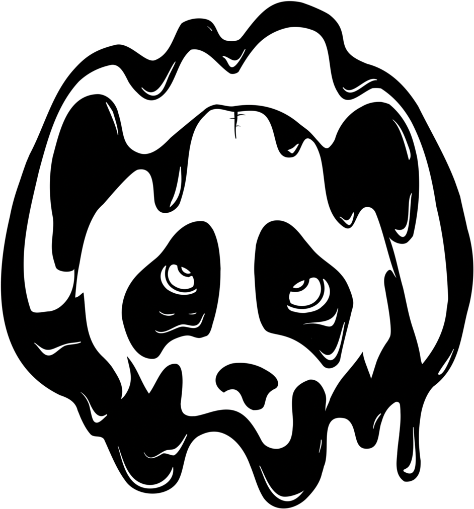 Melting Panda Face Clipart (1000x1036), Png Download