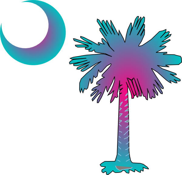 Sc Palmetto Tree Clip Art At Clkercom Vector - Palmetto Tree And Crescent Moon - Png Download (600x577), Png Download