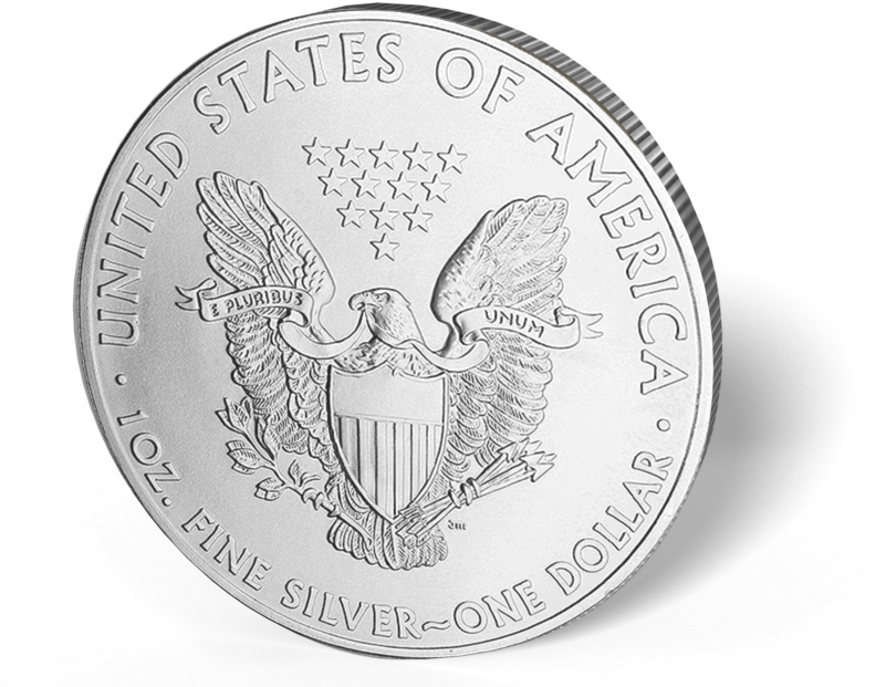 Picture Of 1 Oz American Silver Eagle Coins - Coin Clipart (800x650), Png Download