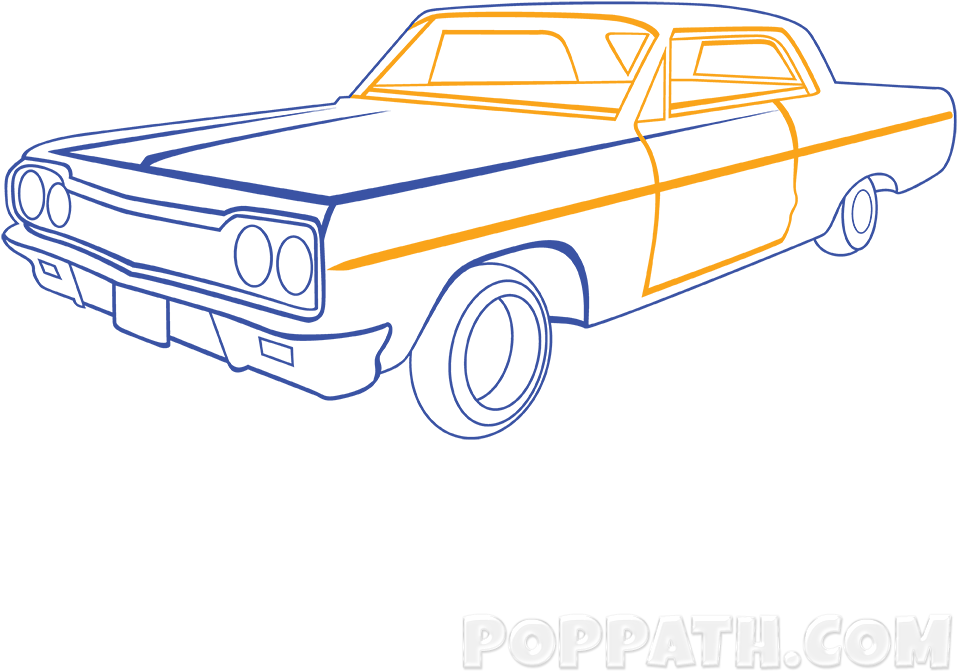 Svg Transparent Download How To Draw A Classic Pop - Car Drawing Png Clipart (1000x1000), Png Download