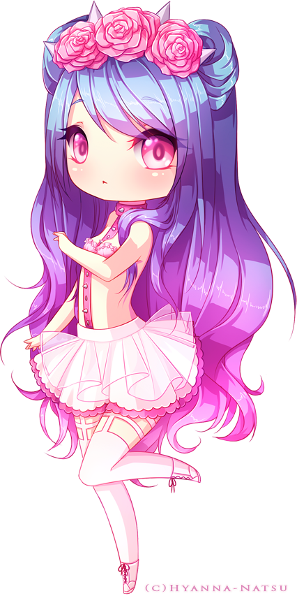 Hyanna-natsu, Cute, Pink, Hot Pink, Chibi, Anime, Girl - Cute Chibi Anime Girl Clipart (426x853), Png Download