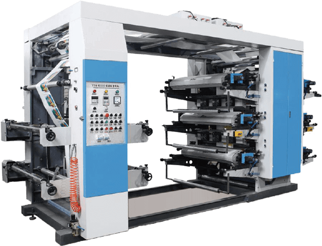 6 Colors Flexo Printing Machine For Pe Pp Film Roll - Flexography Clipart (652x499), Png Download