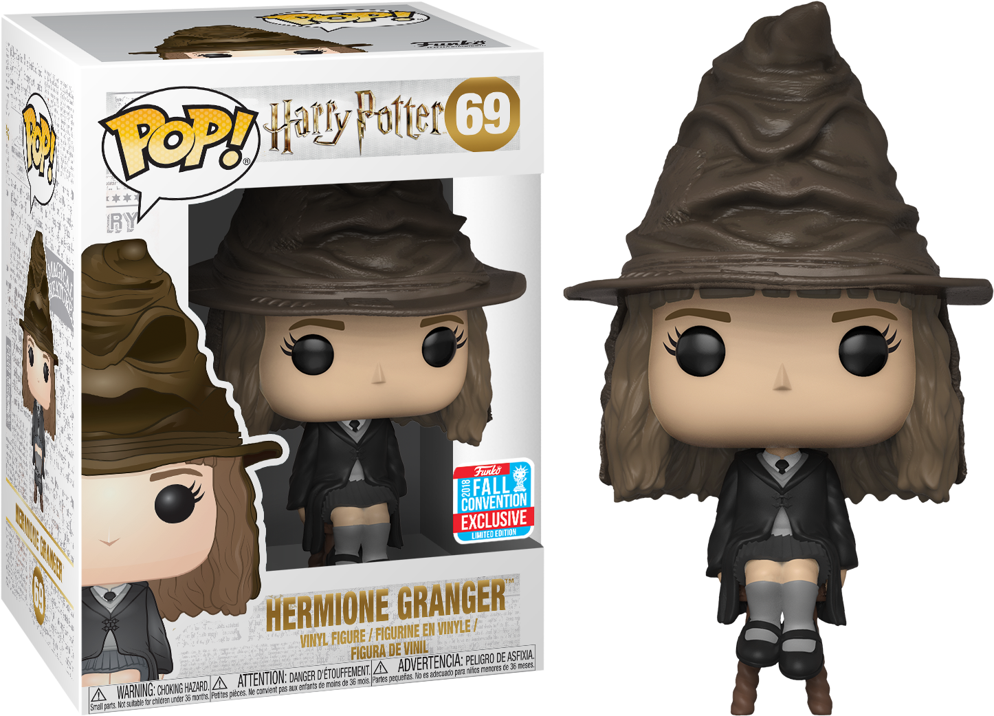 Hermione Granger With Sorting Hat Pop Vinyl Figure - Hermione Granger Funko Pop Clipart (1480x1080), Png Download
