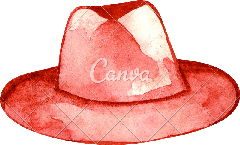 Watercolor Hat - Cowboy Hat Clipart (800x486), Png Download