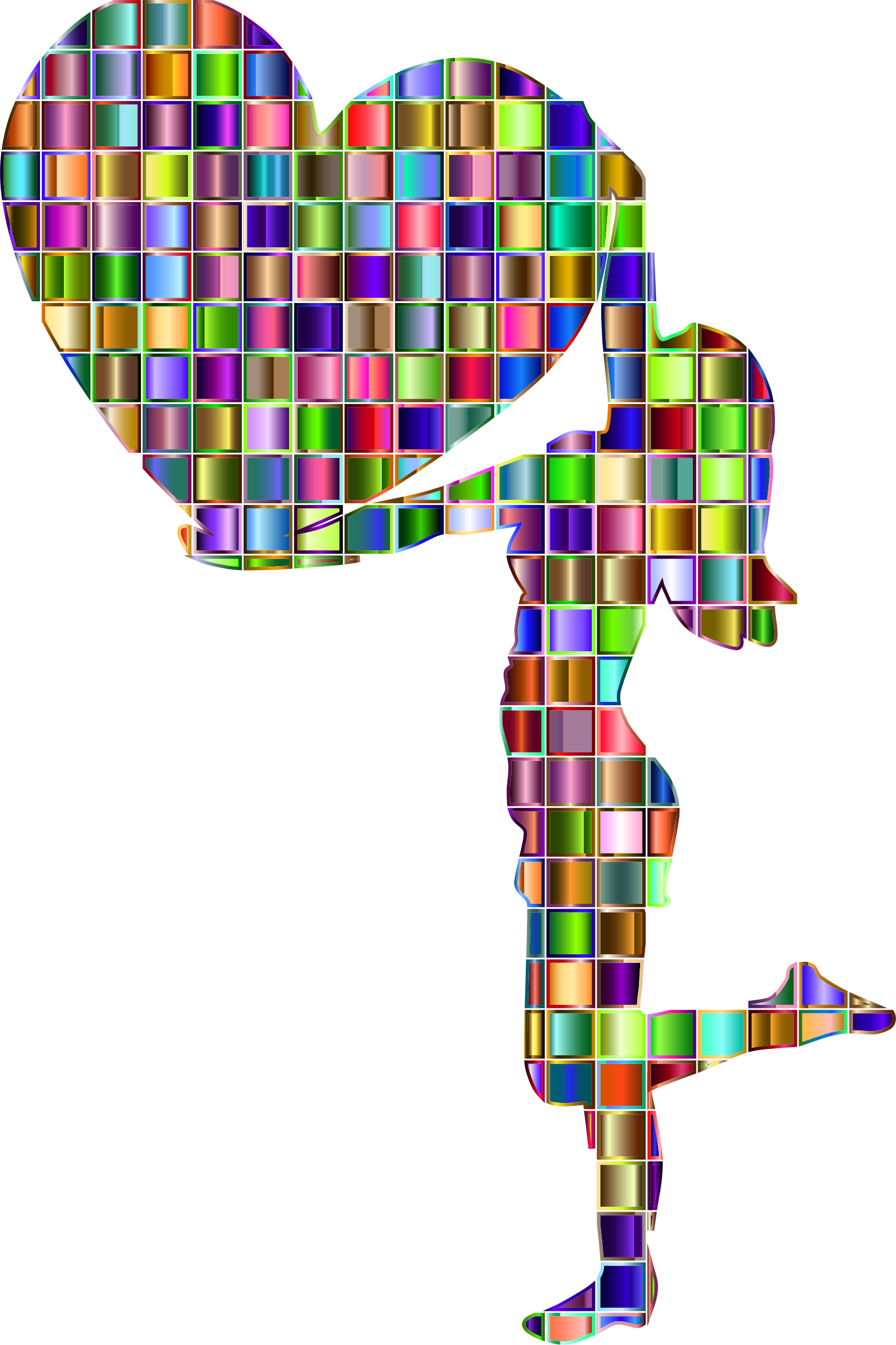 This Free Icons Png Design Of Chromatic Mosaic Woman Clipart (1544x2317), Png Download