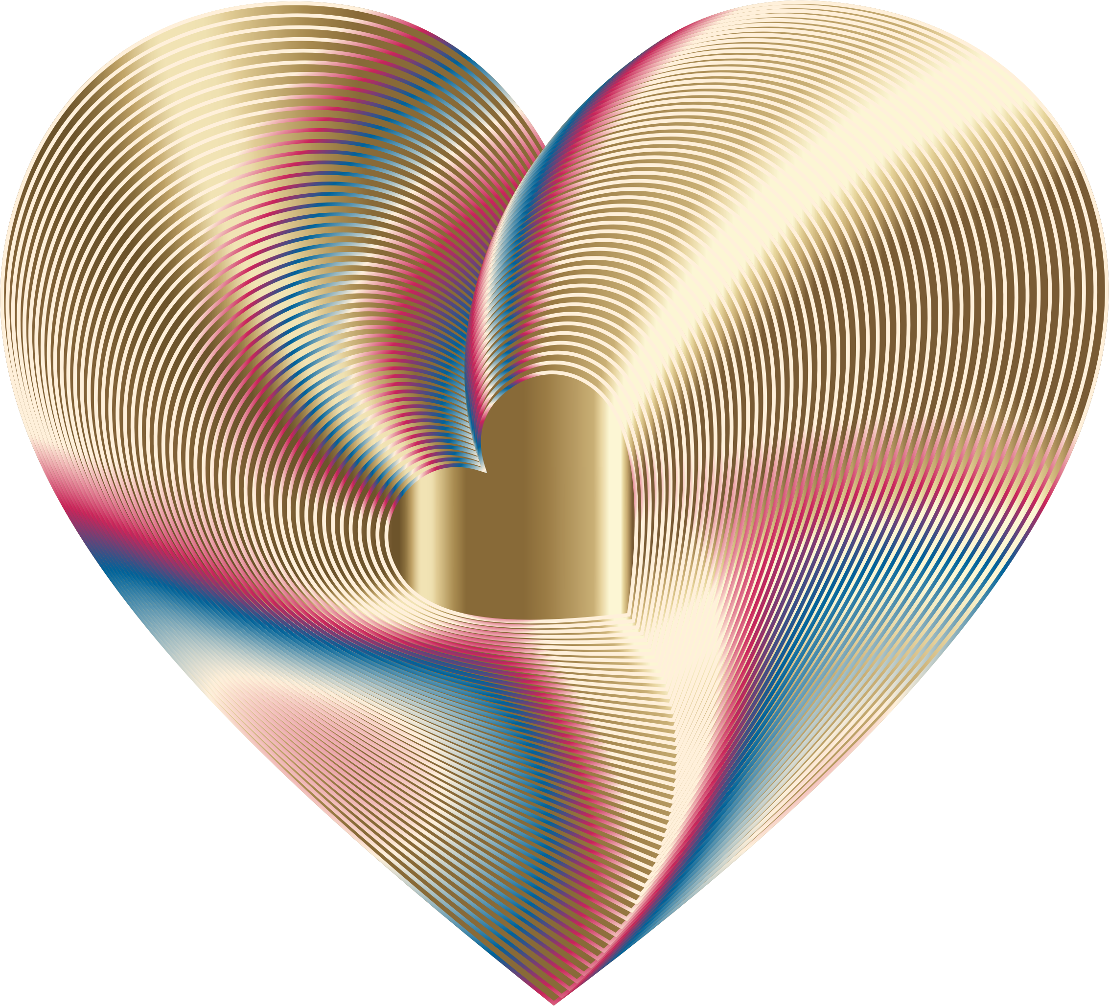 Gold Heart Hearts Pinterest - Gold Rainbow Heart Clipart (2266x2056), Png Download