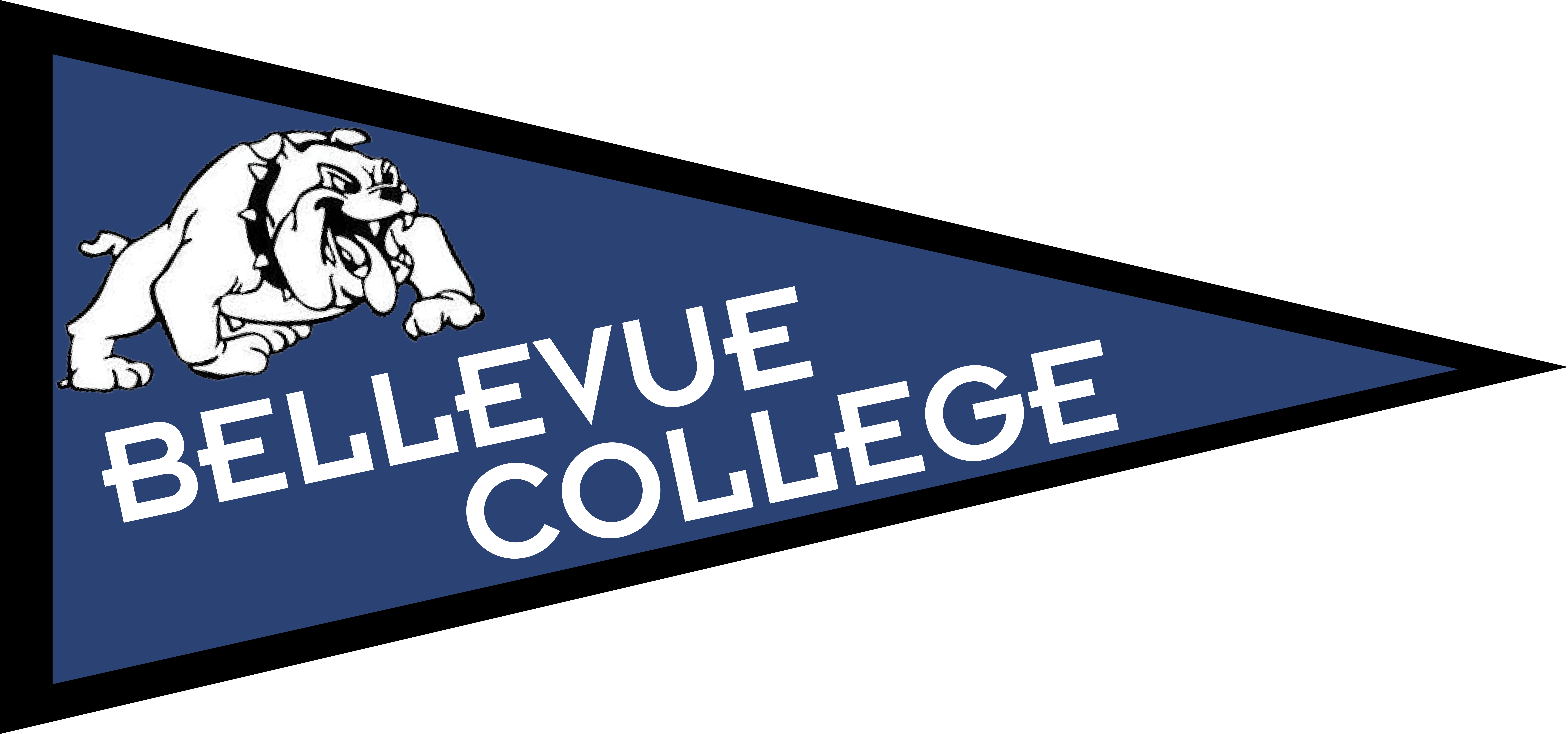 Bellevue College Pennant - Bellevue College Bulldogs Clipart (10000x4682), Png Download