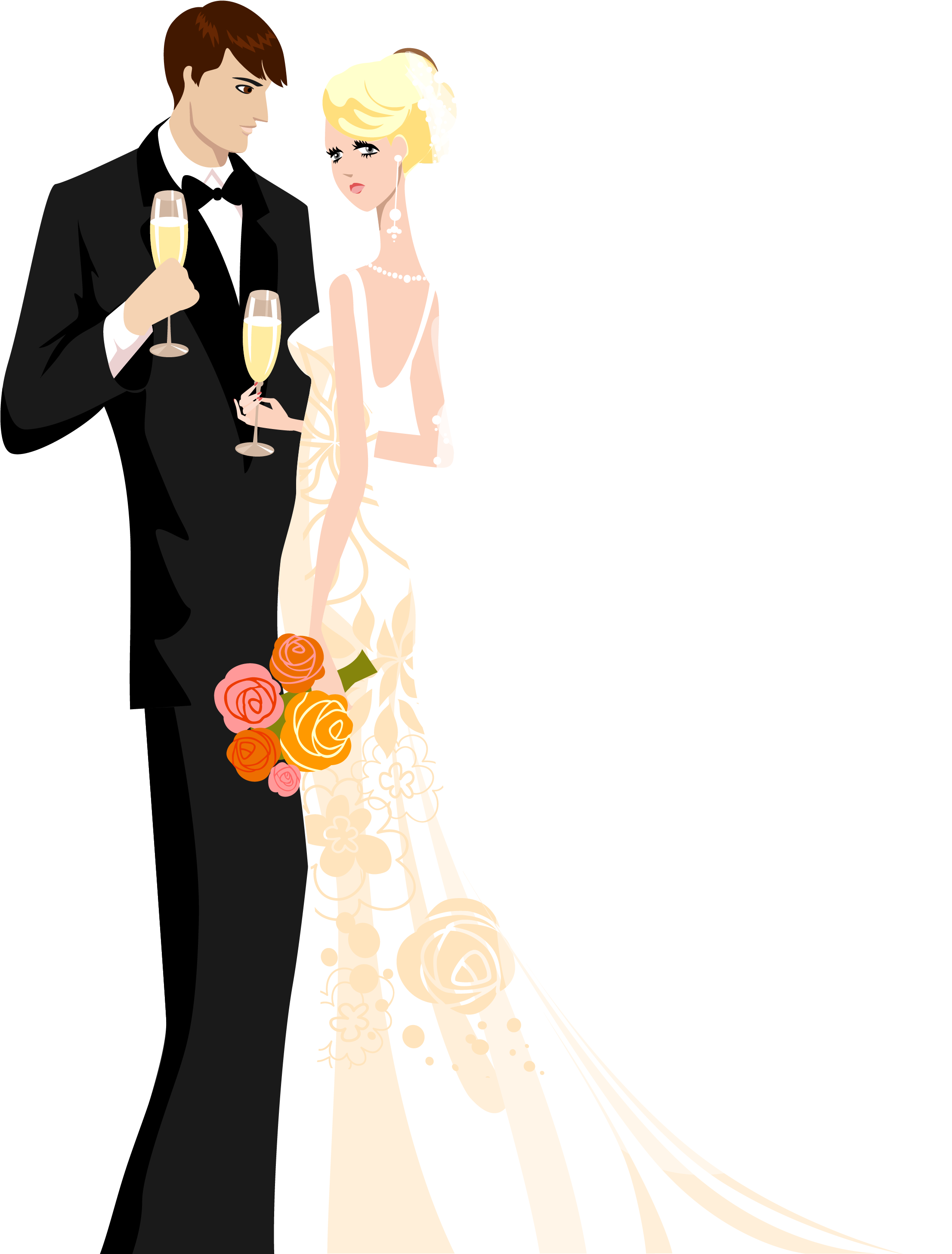 Png Library Library Vintage Bride And Groom Clipart - Wedding Card Templates Png Transparent Png (2244x3071), Png Download