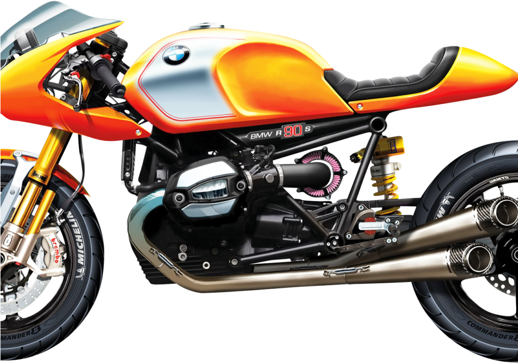 Bmw R90s Sport Motorcycle Bike Side View Png Image - New Bmw Cafe Racer Clipart (1024x768), Png Download