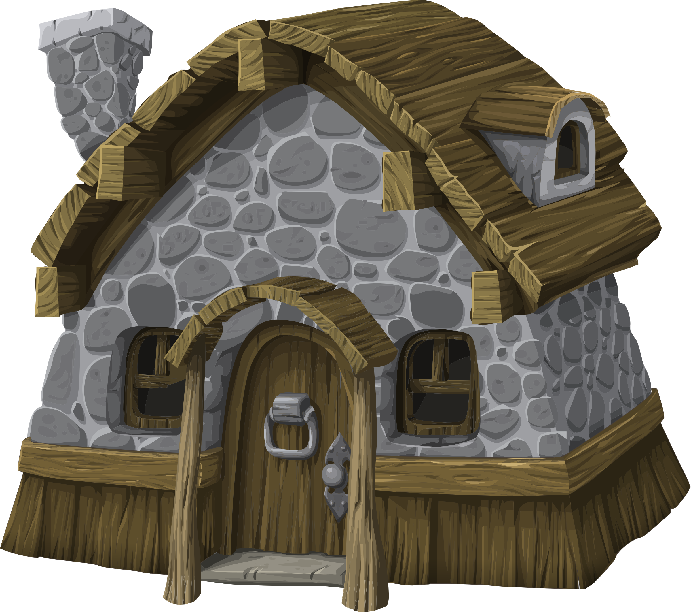 Rustic House From Glitch Clip Art Free Library - Clipart Hut - Png Download (2400x2123), Png Download