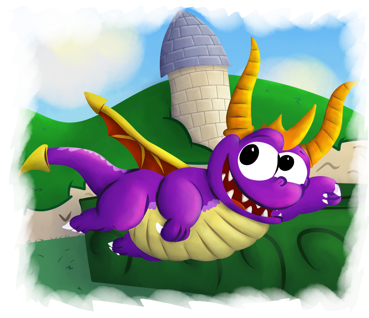 Spyro The Dragon - Cartoon Clipart (1182x1014), Png Download