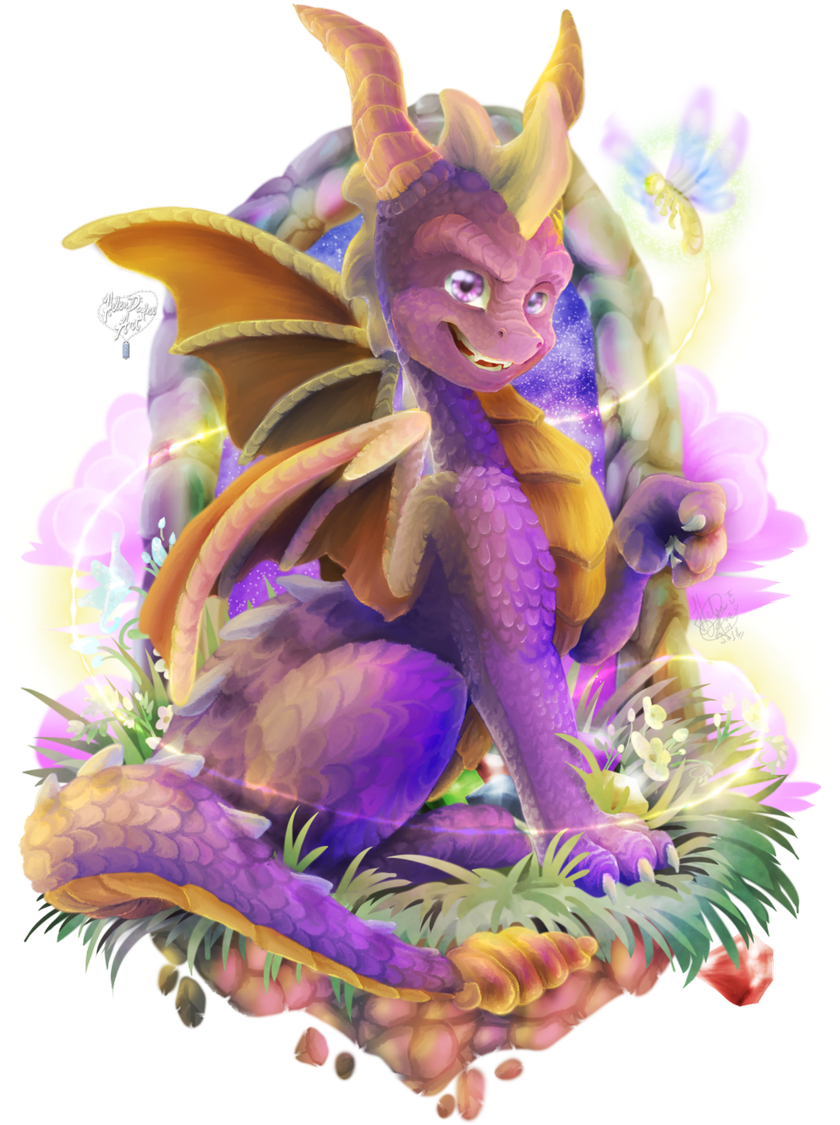 That Purple Dragon Is Literally Part Of Me I Needed - Spyro Reignited Trilogy Art Clipart (849x1200), Png Download