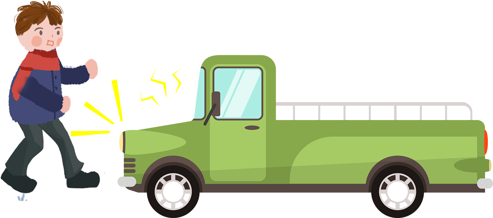 Cartoon Illustration Boy Traffic Accident Png And Psd - Illustration Clipart (2000x2000), Png Download