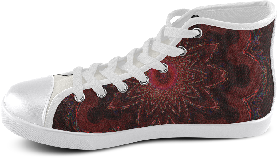 Dark Red And Purple Lotus Star Mandala High Top Canvas - Once Upon A Shoes Clipart (1000x1000), Png Download
