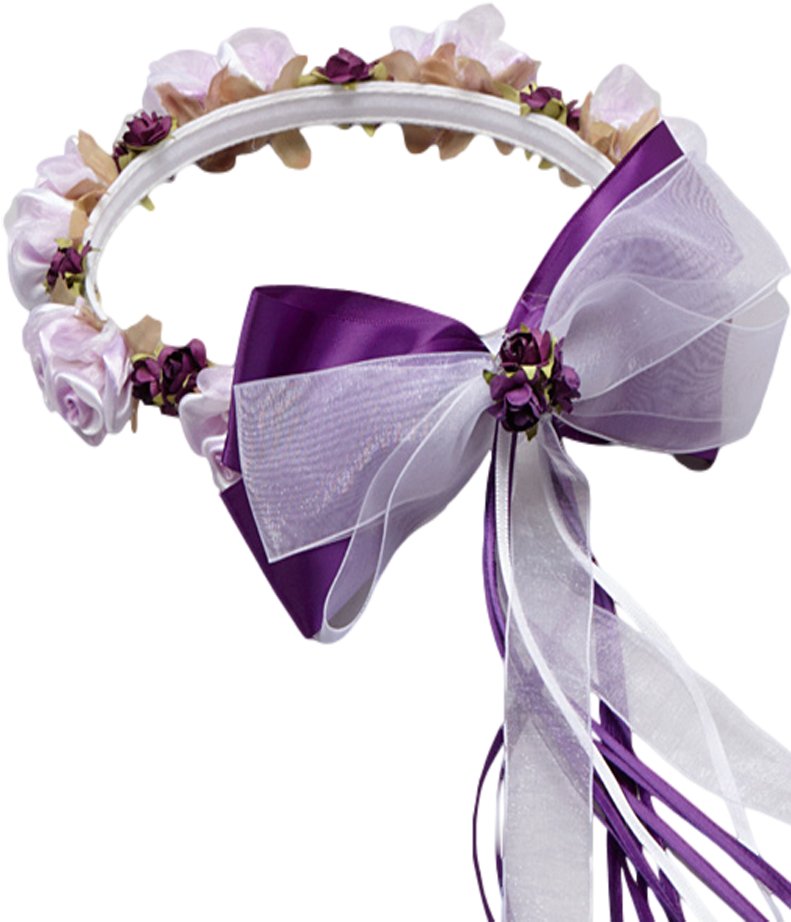 Purple Floral Crown Wreath Handmade With Silk Flowers, - Gift Wrapping Clipart (800x1100), Png Download