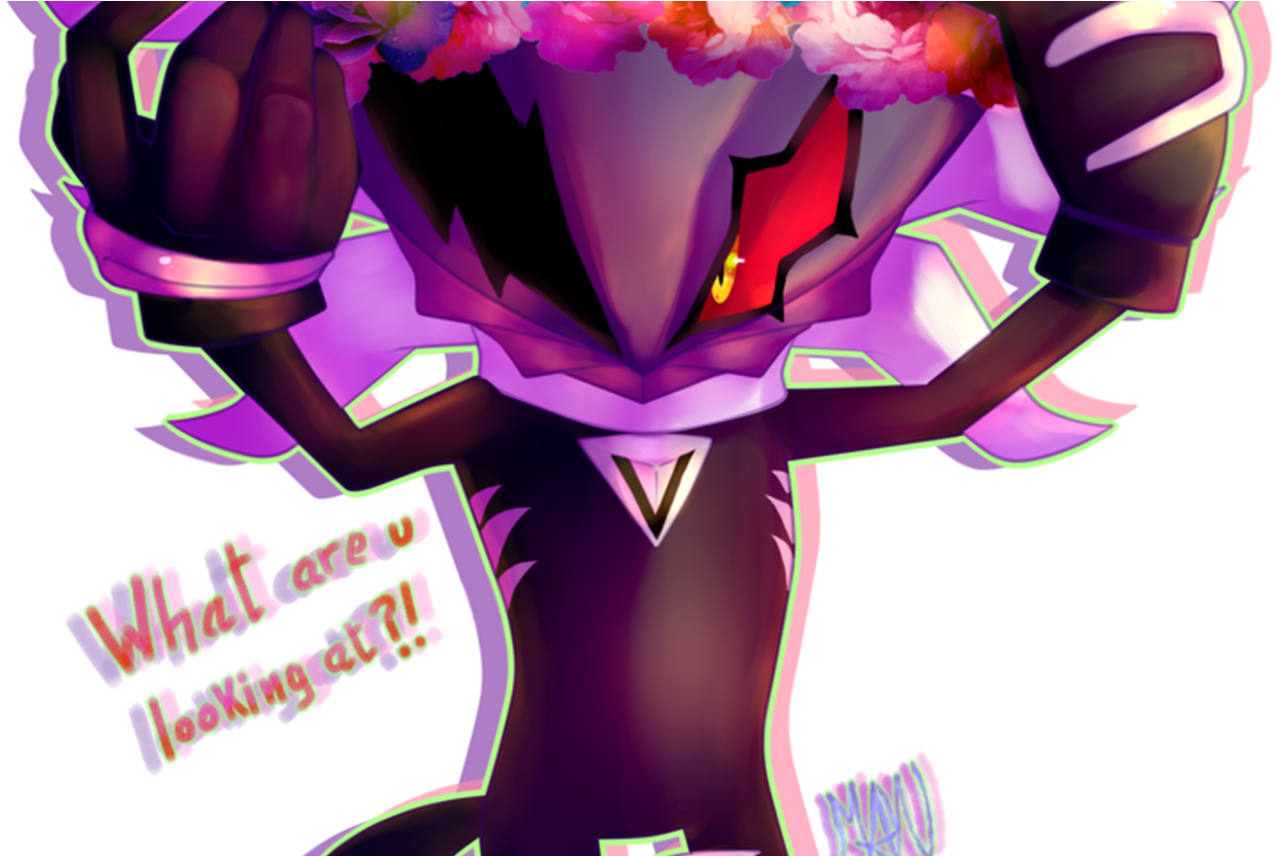 Flower Crown With Dis Edgy Dude By Mayu Kureiji Sonic Clipart (1276x856), Png Download