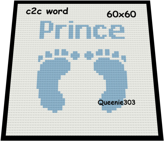 Baby Feet Prince C2c - Cross-stitch Clipart (690x596), Png Download