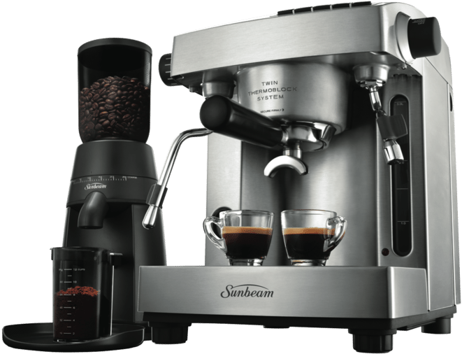Sunbeam Pu6910 Espresso Machine & Grinder - Sunbeam Coffee Machine Em6910 Clipart (773x505), Png Download