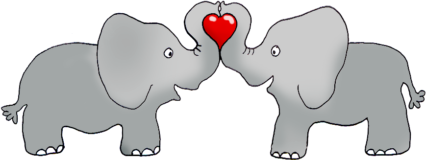 Elephant Clipart Friend - Valentines Day Clipart - Png Download (892x366), Png Download