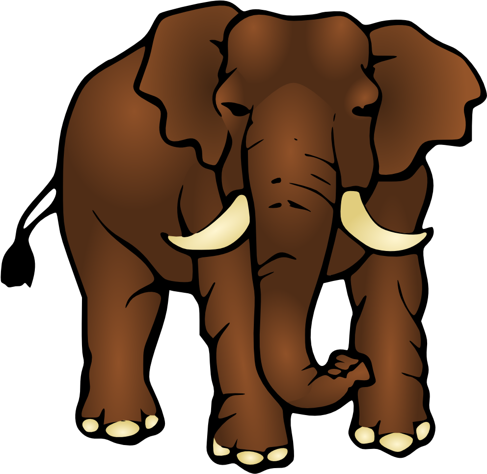 Asian Elephant Clipart Large Elephant Free Clipart - Large Clipart - Png Download (992x965), Png Download